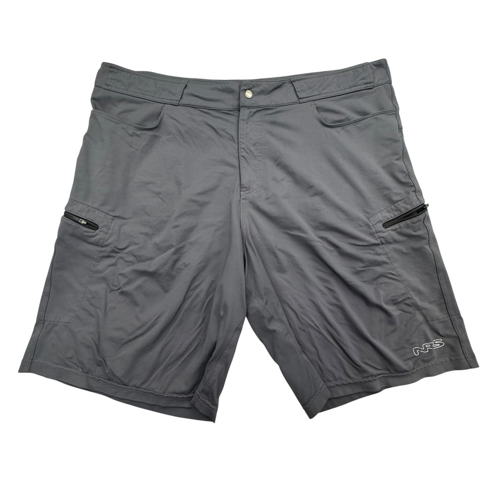 NRS Shorts Mens 40 Gray Quick Dry Boardshorts Hybrid Zip Pockets Kayak Rafting